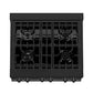 ZLINE 30 in. 4.0 cu. ft. Legacy Dual Fuel Range with 4 Burner Gas Cooktop and Electric Convection Oven in Black Stainless Steel, Open Box-Great Condition