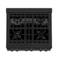 ZLINE 30 in. 4.0 cu. ft. Legacy Dual Fuel Range with 4 Burner Gas Cooktop and Electric Convection Oven in Black Stainless Steel, Open Box-Good Condition