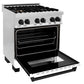 ZLINE Autograph Edition 30 in. 4.0 cu. ft. Legacy Dual Fuel Range with 4 Burner Gas Cooktop and Electric Convection Oven in Stainless Steel with White Matte Door and Matte Black Accents, Open Box-Great Condition