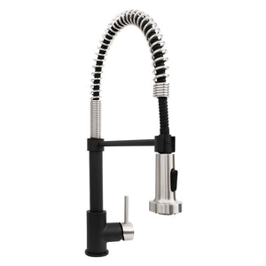 ZLINE Autograph Edition Apollo Pull-Down Spring Single-Handle Kitchen Faucet in Matte Black and Brushed Nickel (APL-KF-ZMBBN)
