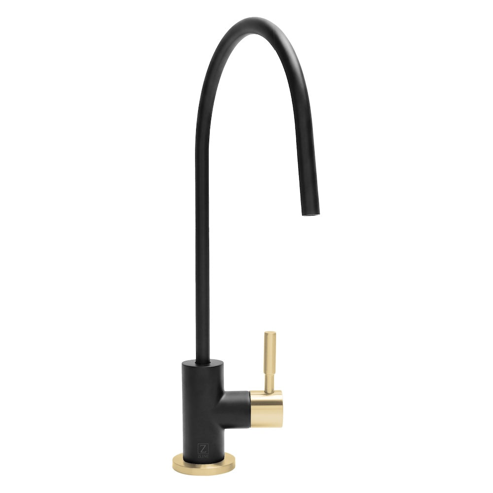 ZLINE Autograph Edition Single-Handle Drink Faucet in Matte Black and Champagne Bronze (FBV-ZMBCB)