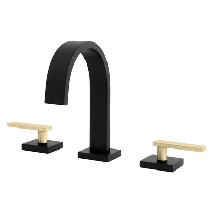 ZLINE Autograph Edition Bliss Widespread Bath Faucet in Matte Black and Champagne Bronze (BLS-BF-ZMBCB)