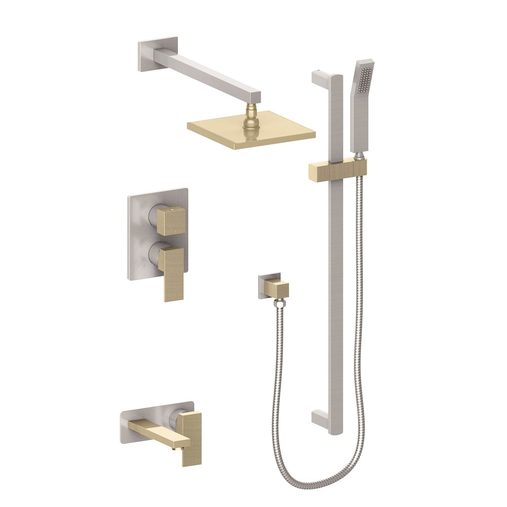 ZLINE Autograph Edition Bliss Waterfall Shower System in Brushed Nickel and Champagne Bronze (BLS-SHS-ZBNCB)
