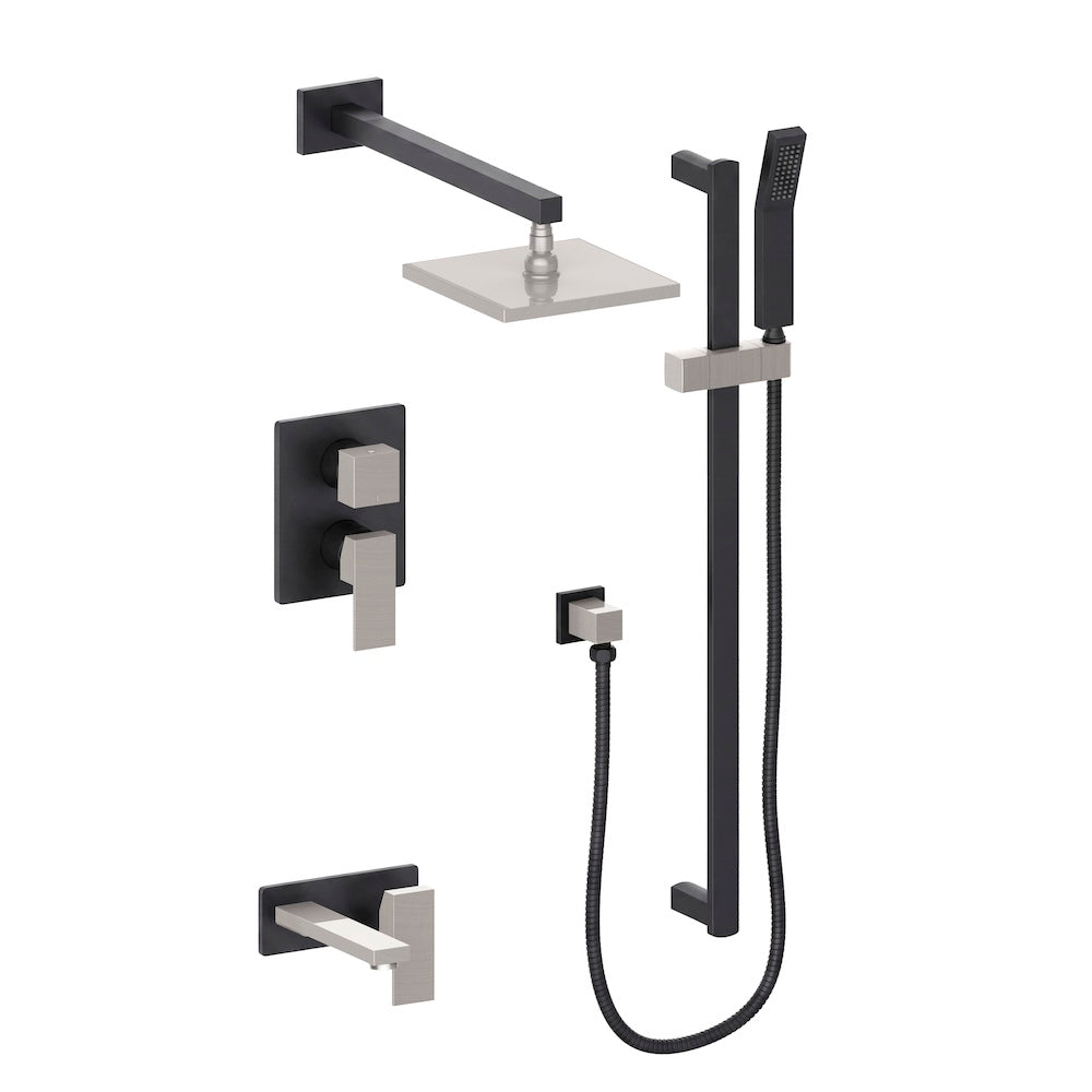 ZLINE Autograph Edition Bliss Waterfall Shower System in Matte Black and Brushed Nickel (BLS-SHS-ZMBBN)