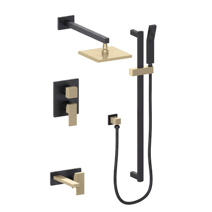ZLINE Autograph Edition Bliss Waterfall Shower System in Matte Black and Champagne Bronze (BLS-SHS-ZMBCB)