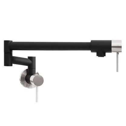 ZLINE Autograph Edition Gemini Pot Filler in Matte Black and Brushed Nickel (GEM-FPF-ZMBBN)