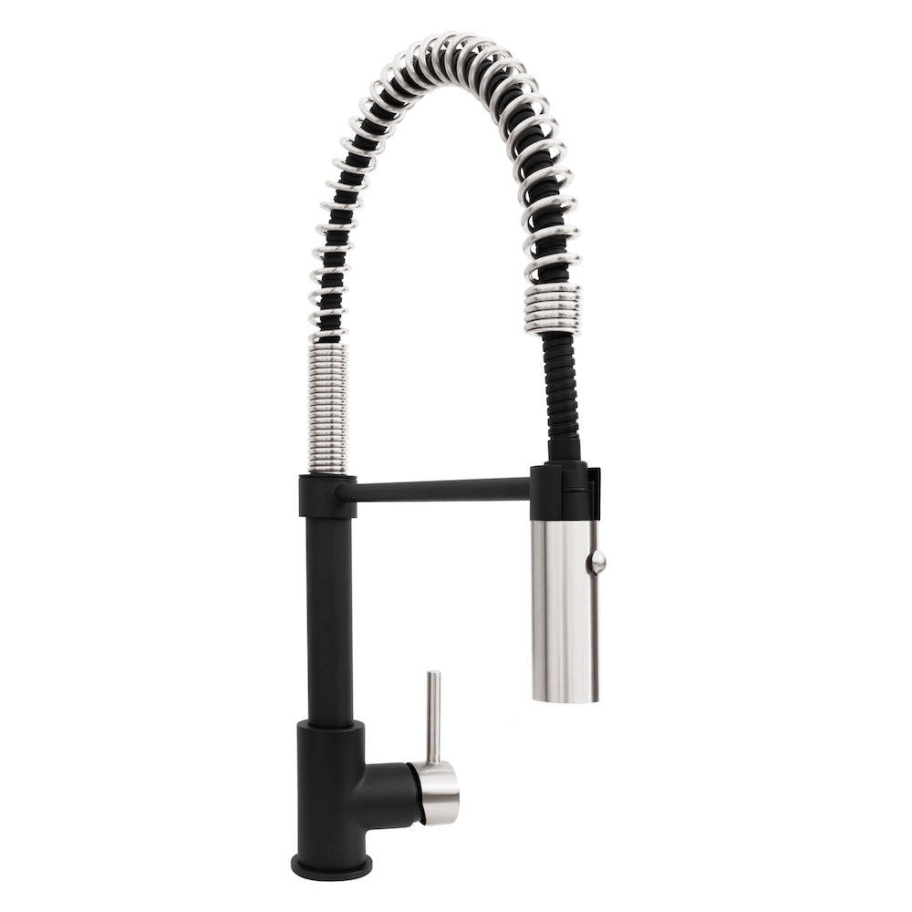 ZLINE Autograph Edition Sierra Pull-Down Spring Single-Handle Kitchen Faucet in Matte Black and Brushed Nickel (SRA-KF-ZMBBN)