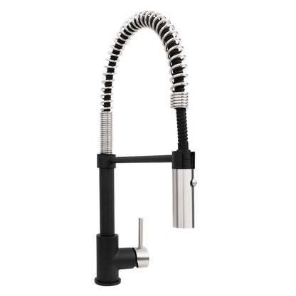ZLINE Autograph Edition Sierra Pull-Down Spring Single-Handle Kitchen Faucet in Matte Black and Brushed Nickel (SRA-KF-ZMBBN)