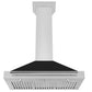ZLINE 36 in. Stainless Steel Range Hood with Stainless Steel Handle and Color Options (KB4STX-36) front, under.