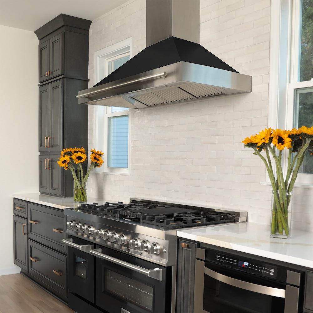 ZLINE 48 in. Stainless Steel Range Hood with Stainless Steel Handle and Colored Shell Options (KB4STX-48) 
