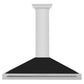 ZLINE 48 in. Stainless Steel Range Hood with Stainless Steel Handle and Colored Shell Options (KB4STX-48) front.