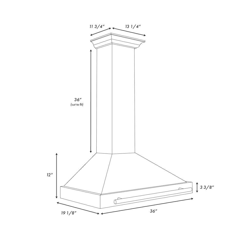 ZLINE Convertible Black Stainless Steel Wall Mount Range Hood With Black Stainless Steel Handle (BSKB4X)