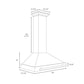 ZLINE 36 in. Convertible Black Stainless Steel Wall Mount Range Hood With Black Stainless Steel Handle, Open Box-Great Condition