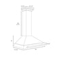 ZLINE 36 in. Convertible Black Stainless Steel Wall Mount Range Hood With Black Stainless Steel, Handle Open Box-Good Condition
