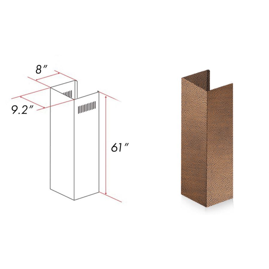 ZLINE 61 in. Extended Chimney and Crown (8KBH-E)