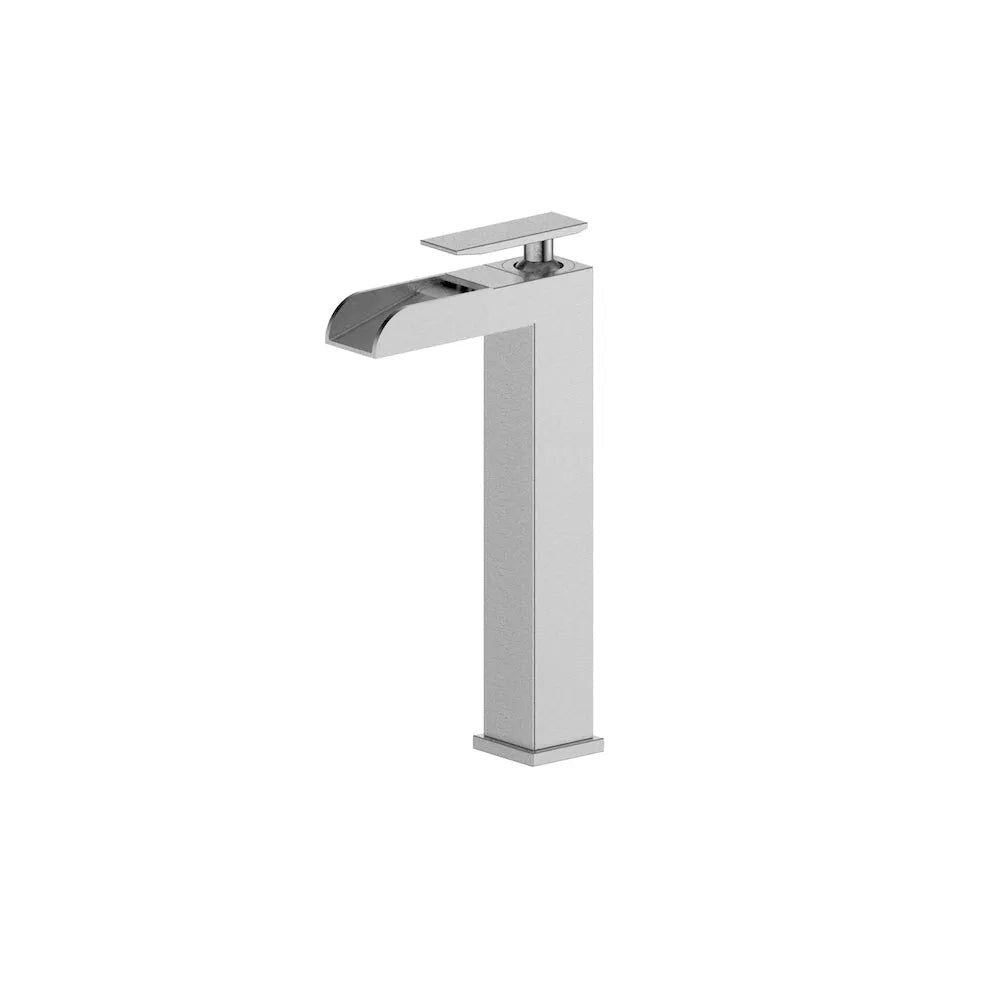 ZLINE Eagle Falls Waterfall Vessel Sink Single Handle Bath Faucet (EAG-BF) in Brushed Nickel.