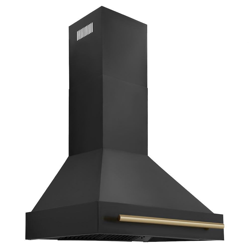 ZLINE Autograph Edition Black Stainless Steel Range Hood with Accent Handle (BS655Z)