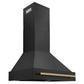 ZLINE Autograph Edition Black Stainless Steel Range Hood with Accent Handle (BS655Z)
