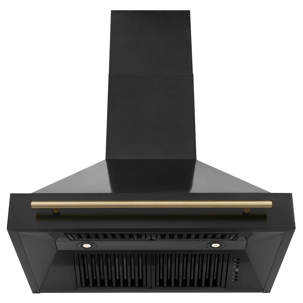 ZLINE Autograph Edition Black Stainless Steel Range Hood with Accent Handle (BS655Z)