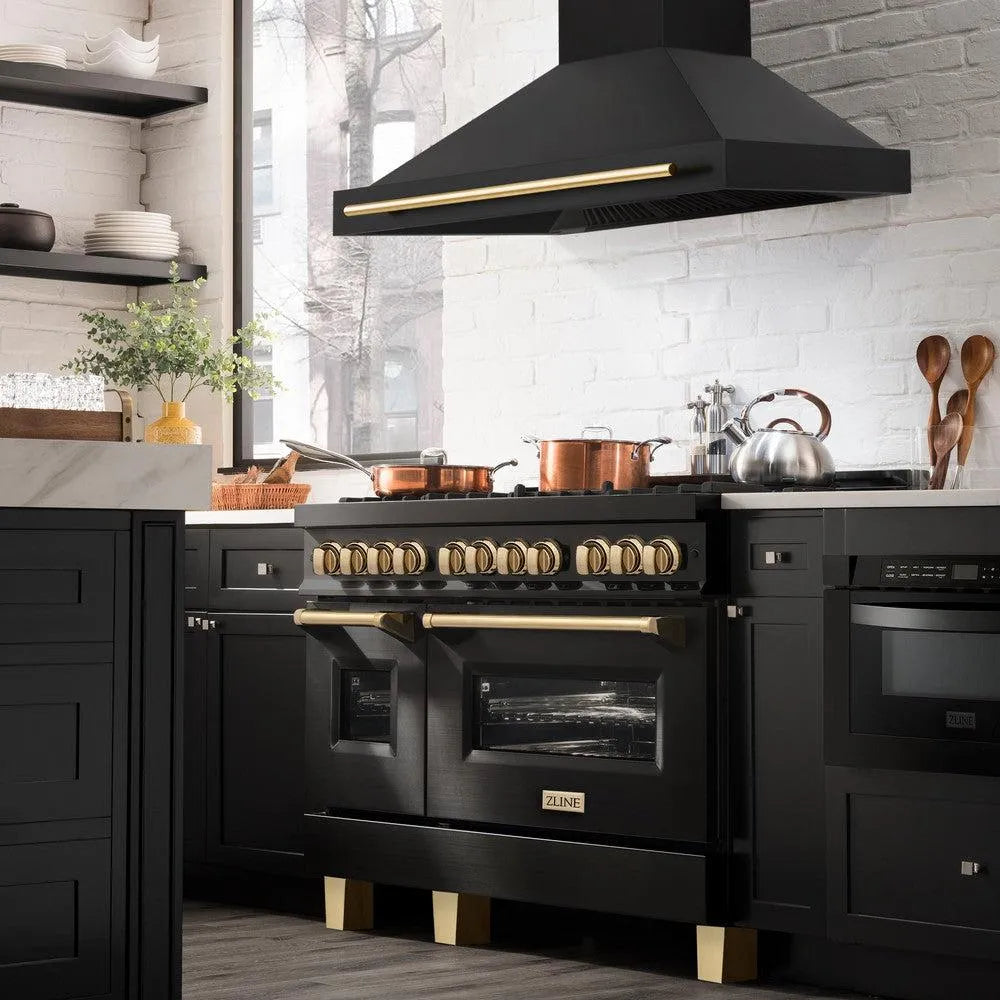 ZLINE Autograph Edition 48 in. Black Stainless Steel Range Hood with Handle (BS655Z-48) 