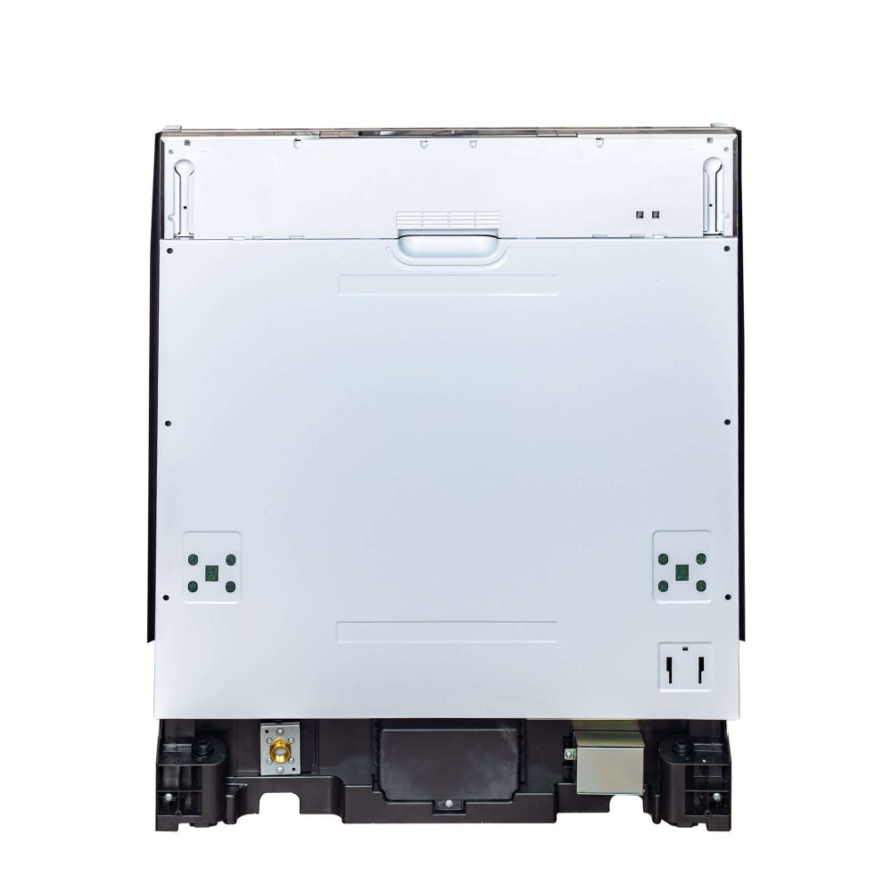 ZLINE 24 in. Blue Gloss Top Control Built-In Dishwasher with Stainless Steel Tub and Modern Style Handle, 52dBa (DW-BG-H-24) front, closed, without panel.