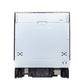 ZLINE 24 in. White Matte Top Control Built-In Dishwasher with Stainless Steel Tub and Traditional Style Handle, 52dBa (DW-WM-24) front, closed, without panel.