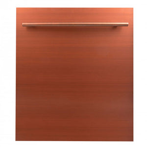 ZLINE 24 in. Copper Top Control Built-In Dishwasher with Stainless Steel Tub and Modern Style Handle, 52dBa (DW-C-24) main image.