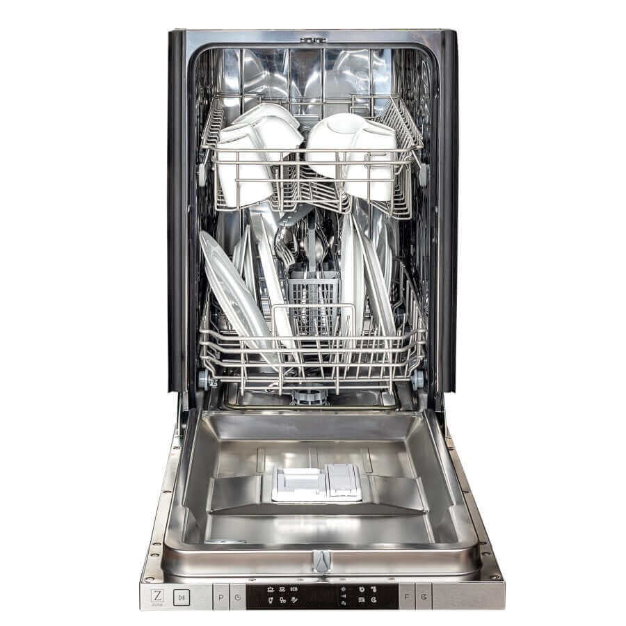 ZLINE 18 in. Compact Hand-Hammered Copper Top Control Built-In Dishwasher with Stainless Steel Tub and Traditional Style Handle, 52dBa (DW-HH-H-18)