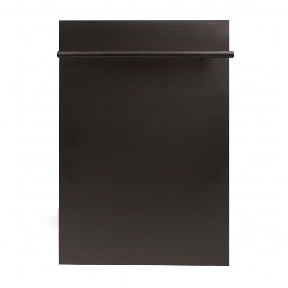 ZLINE 18 in. Compact Oil-Rubbed Bronze Top Control Built-In Dishwasher with Stainless Steel Tub and Modern Style Handle, 52dBa (DW-ORB-18)