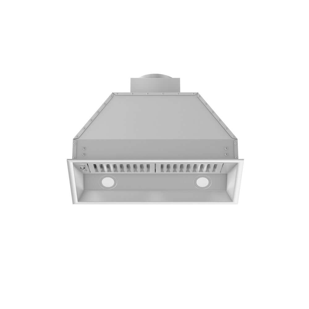 ZLINE 40 in. Remote Blower Ducted Range Hood Insert in Stainless Steel (695-RS-40-400) front, under.