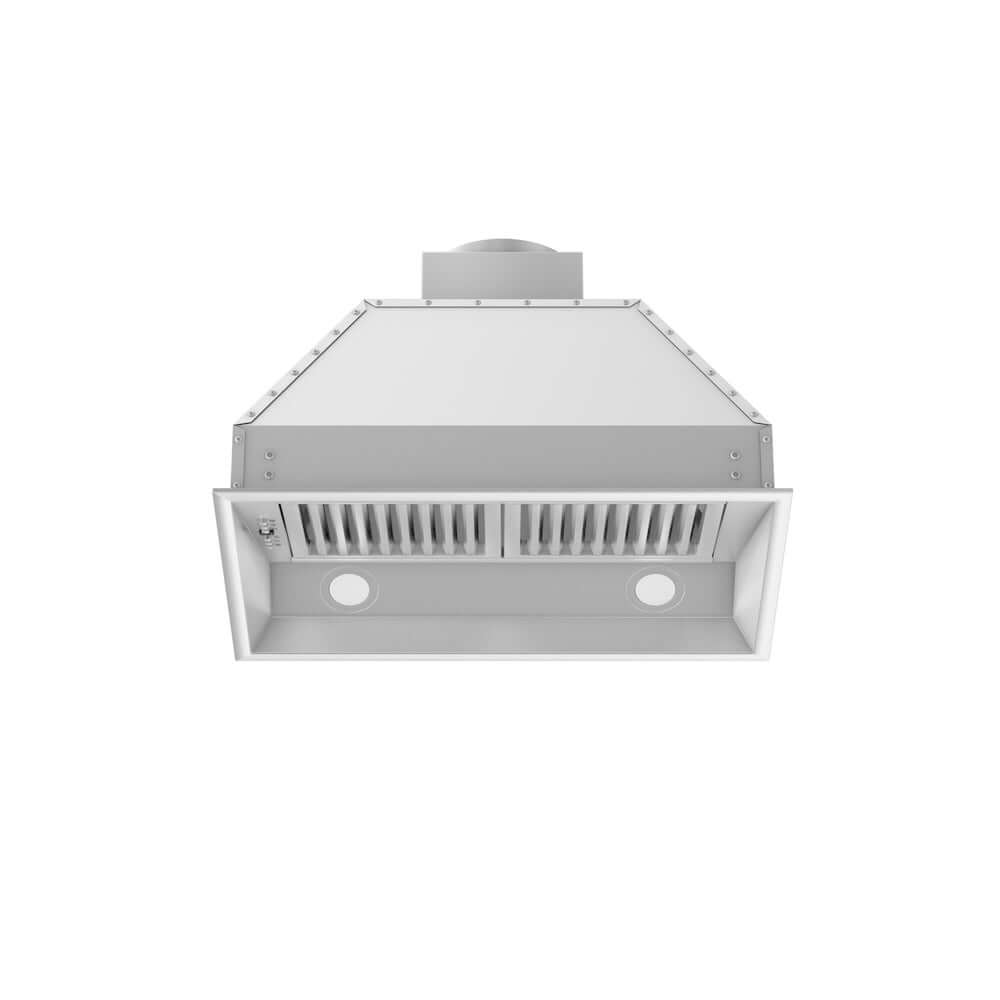 ZLINE 28 in. Ducted Remote Blower Range Hood Insert in Stainless Steel (698-RS-28-400) front, under.