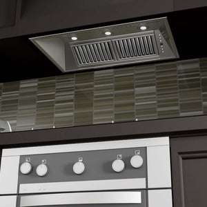 ZLINE 34 in. Ducted Wall Mount Range Hood Insert in Outdoor Approved Stainless Steel (721-304-34) kitchen rendering.