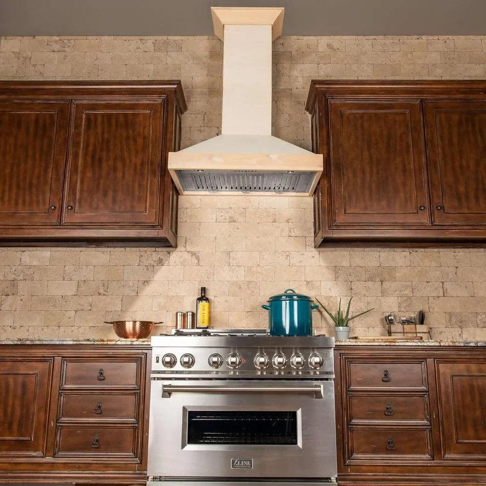 ZLINE Ducted Unfinished Wooden Wall Mount Range Hood (KBUF) 