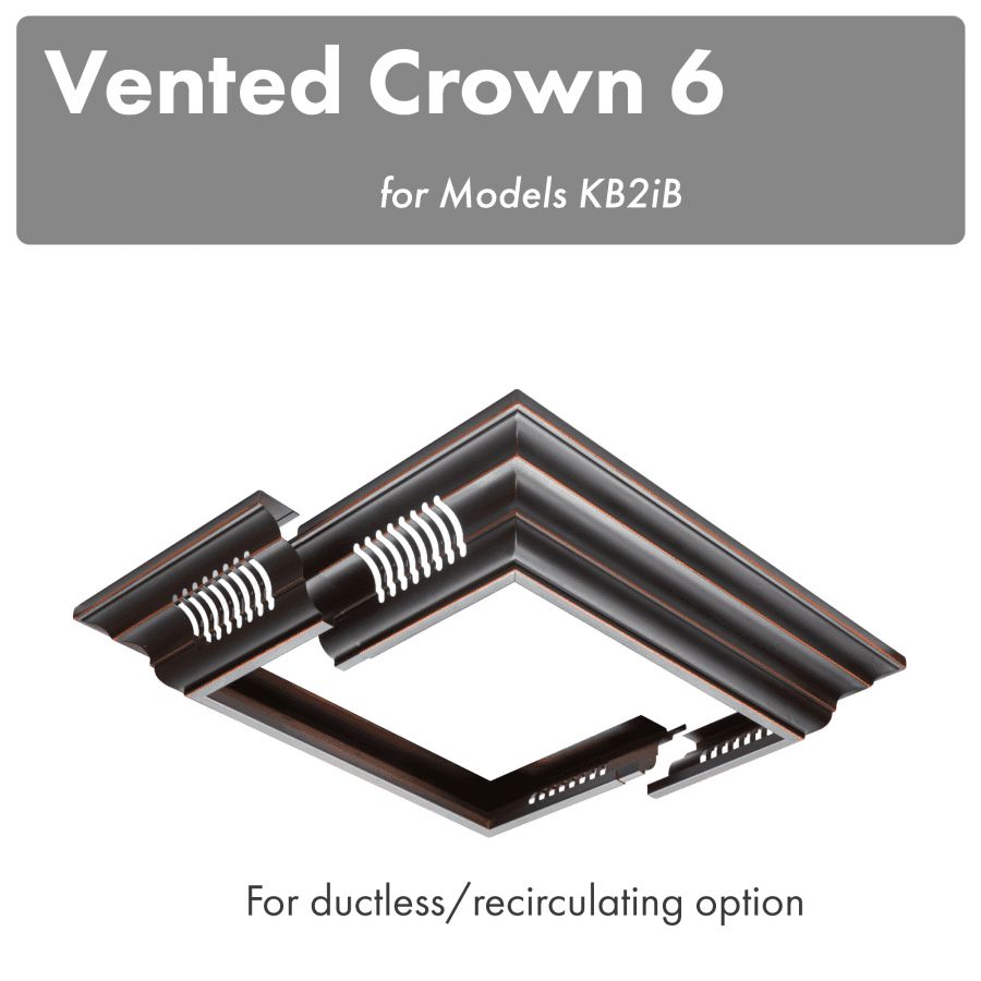 ZLINE Vented Crown Molding Profile 6 For Island Mount Range Hood (CM6V-KB2iB) main image.