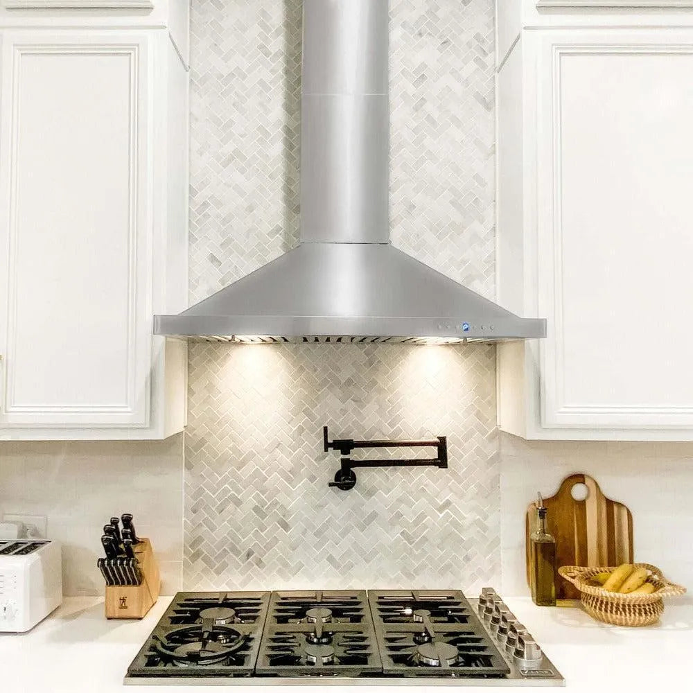 ZLINE 24 in. Recirculating Wall Mount Range Hood with Charcoal Filters in Stainless Steel (KB-CF-24) 