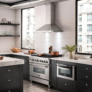 ZLINE CrownSound Ducted Vent Wall Mount Range Hood in Stainless Steel with Built-in Bluetooth Speakers (KBCRN-BT) 