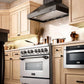 ZLINE Wooden Wall Mount Range Hood In Rustic Dark Finish - Includes Motor (KPDD) 
