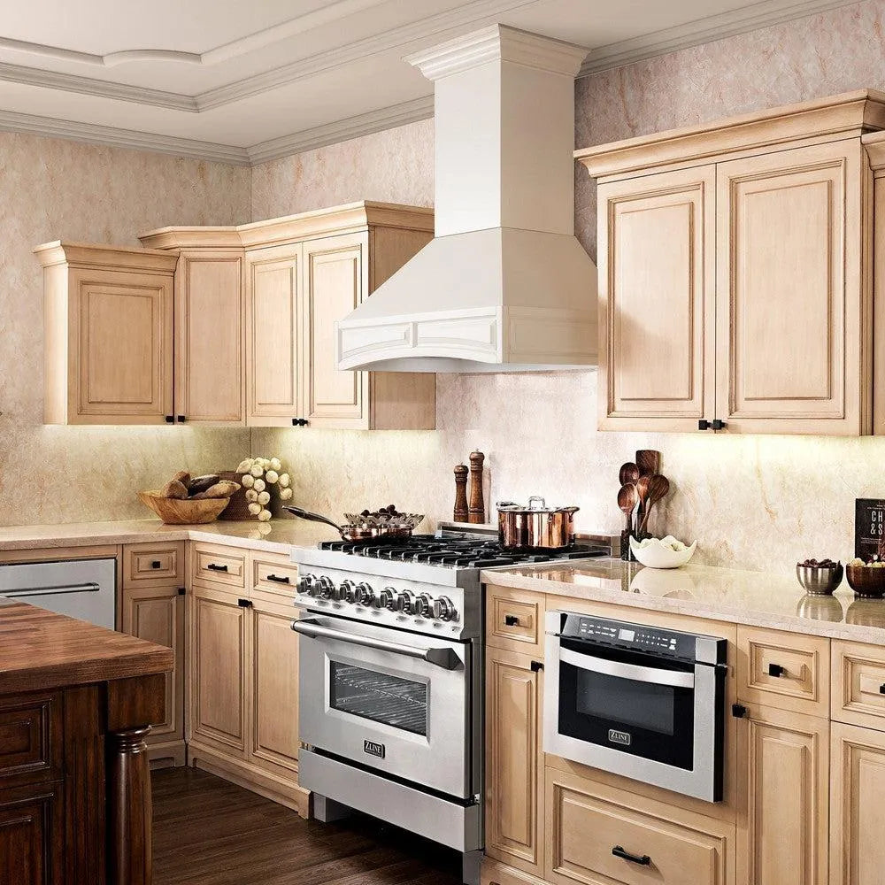 ZLINE Wooden Wall Mount Range Hood in Cottage White (321TT) 