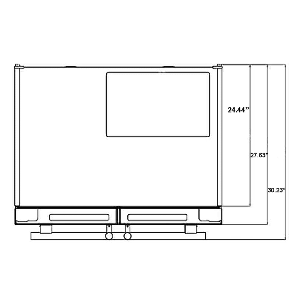 Forno Moena - 36 in. 19 cu.ft French Door Counter Depth Refrigerator in Stainless Steel (FFRBI1820-36SB) Door Closed Dimensions