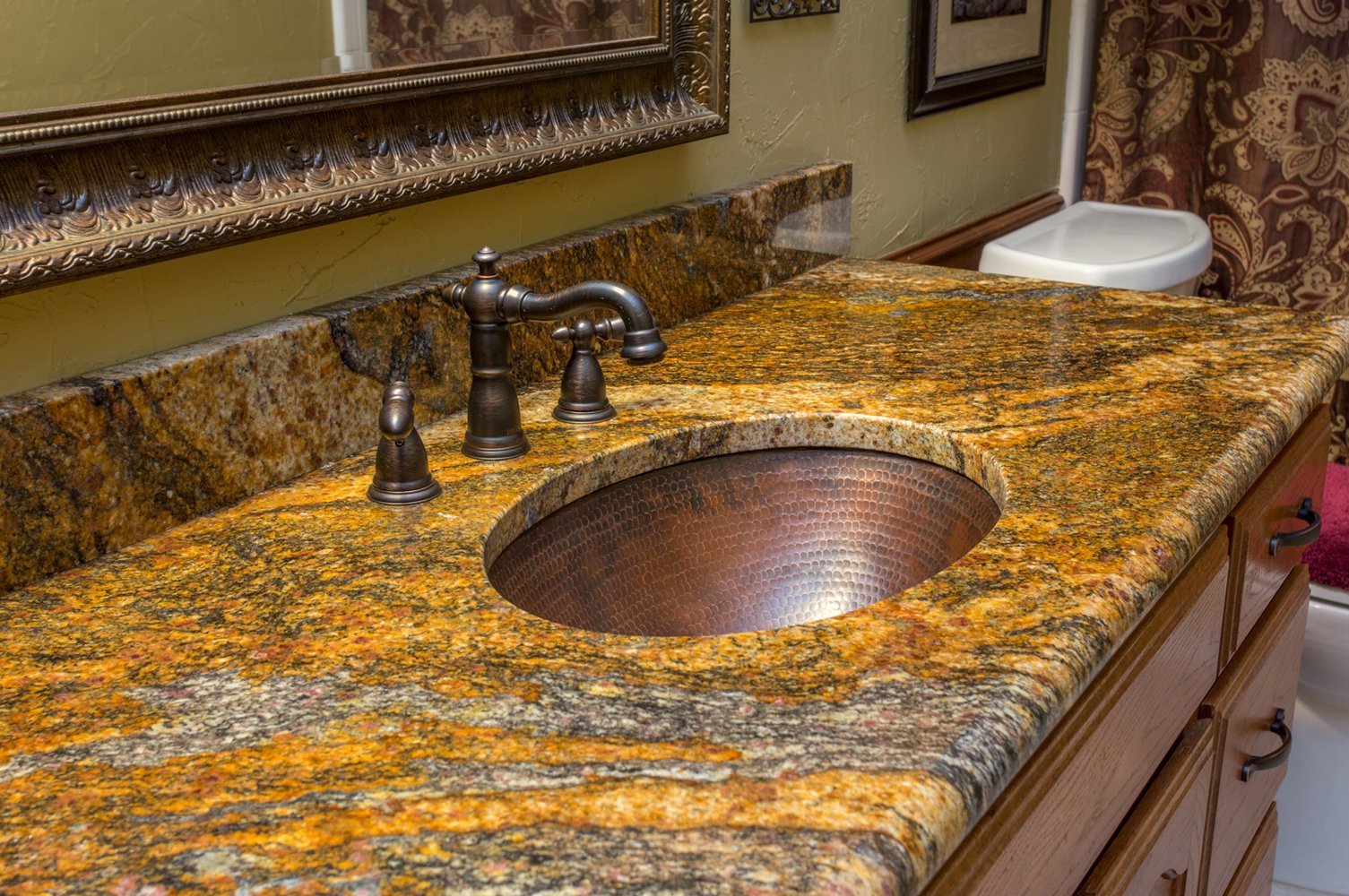 19" Oval Under Counter Hammered Copper Bathroom Sink - Rustic Kitchen & Bath - Bathroom Sink - Premier Copper Products