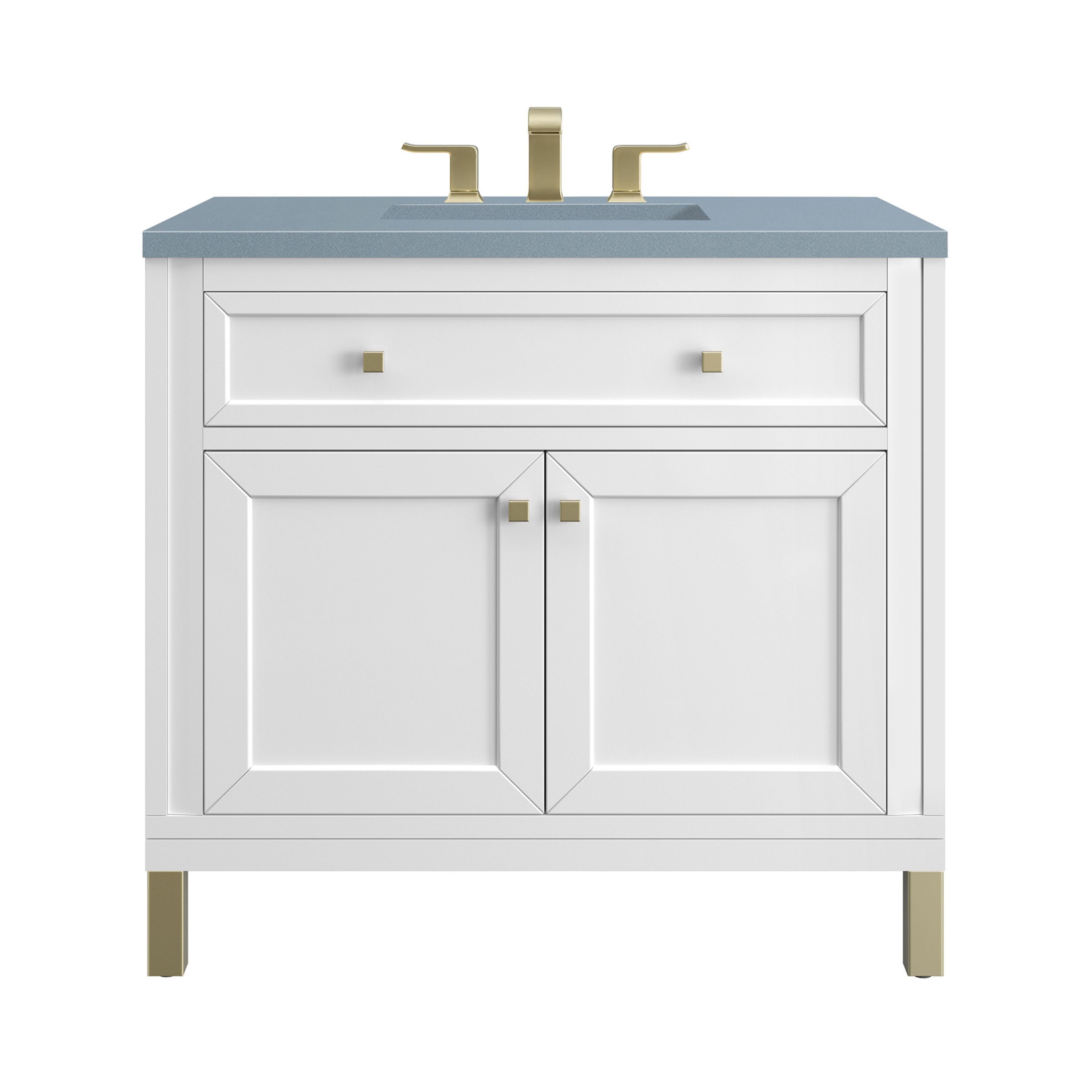 James Martin Vanities Chicago Collection 36 in. Single Vanity in Glossy White with Countertop Options