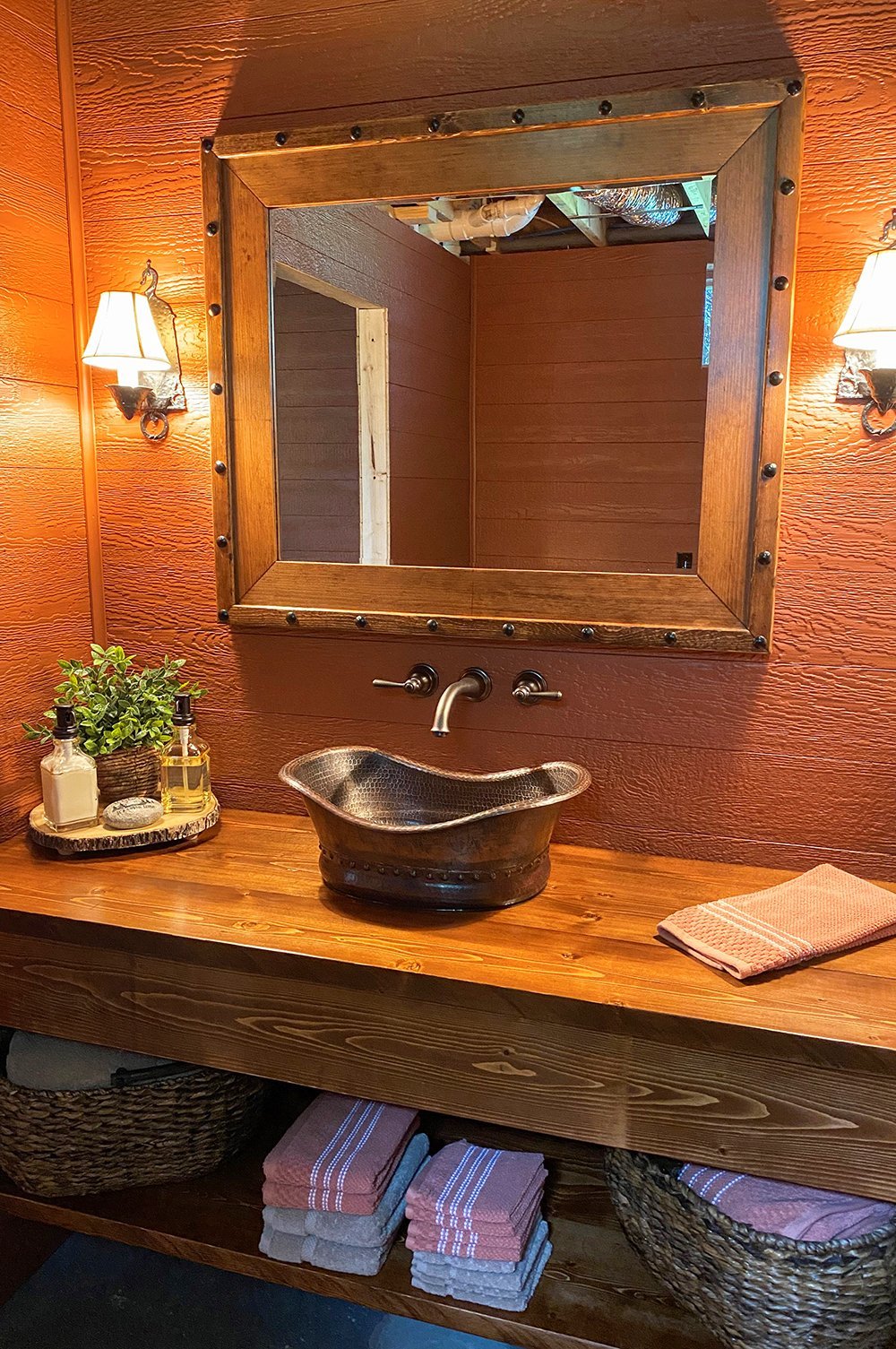 20" Bathtub Vessel Hammered Copper Sink - Rustic Kitchen & Bath - Bathroom Sink - Premier Copper Products