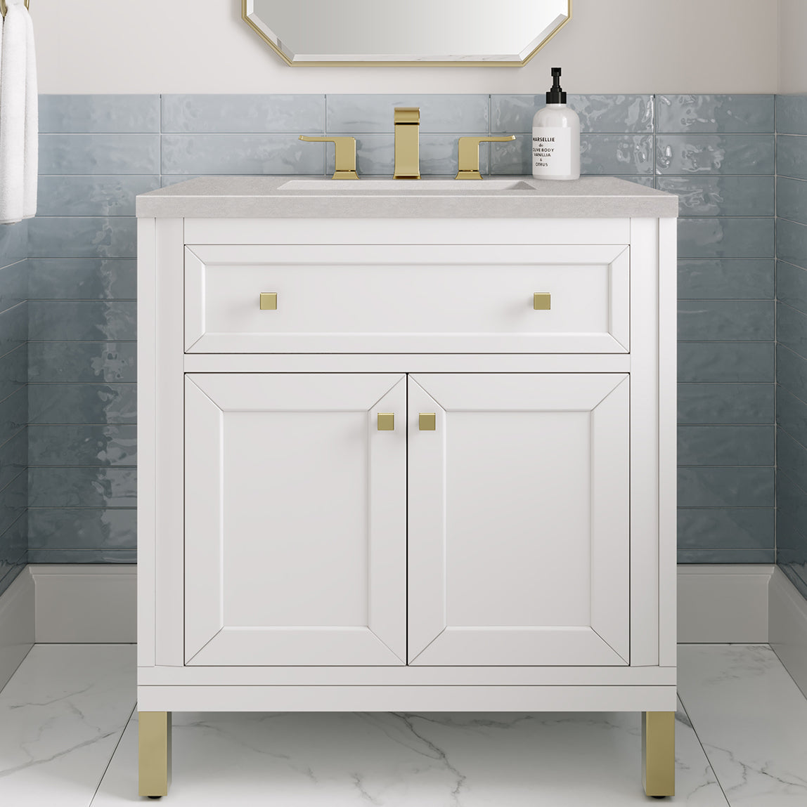 James Martin Vanities Chicago Collection 30 in. Single Vanity in Glossy White with Countertop Options