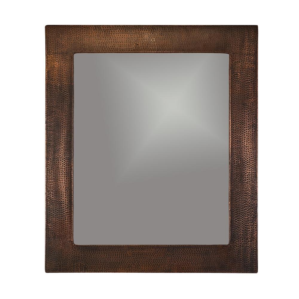 Premier Copper 36 in. Rectangle Hammered Copper Mirror hung vertically