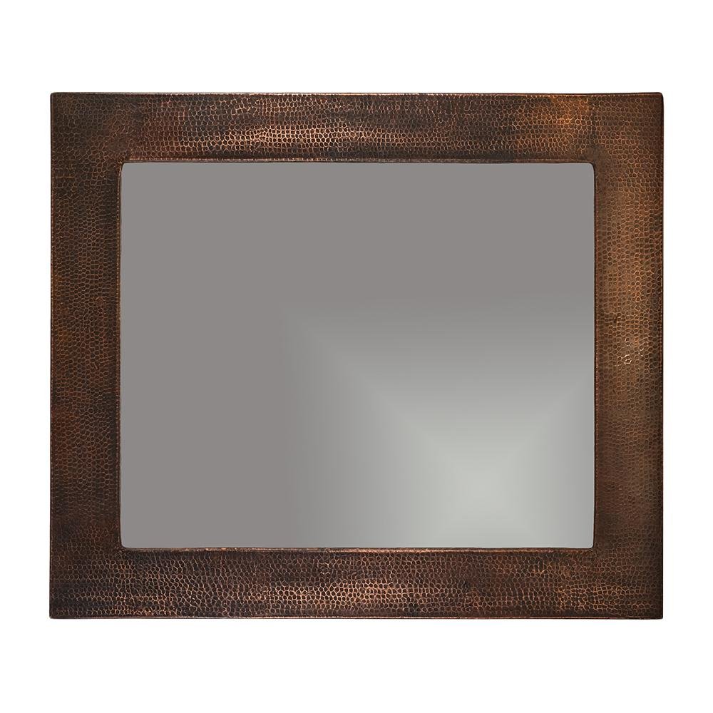 Premier Copper 36 in. Rectangle Hammered Copper Mirror hung horizontally 
