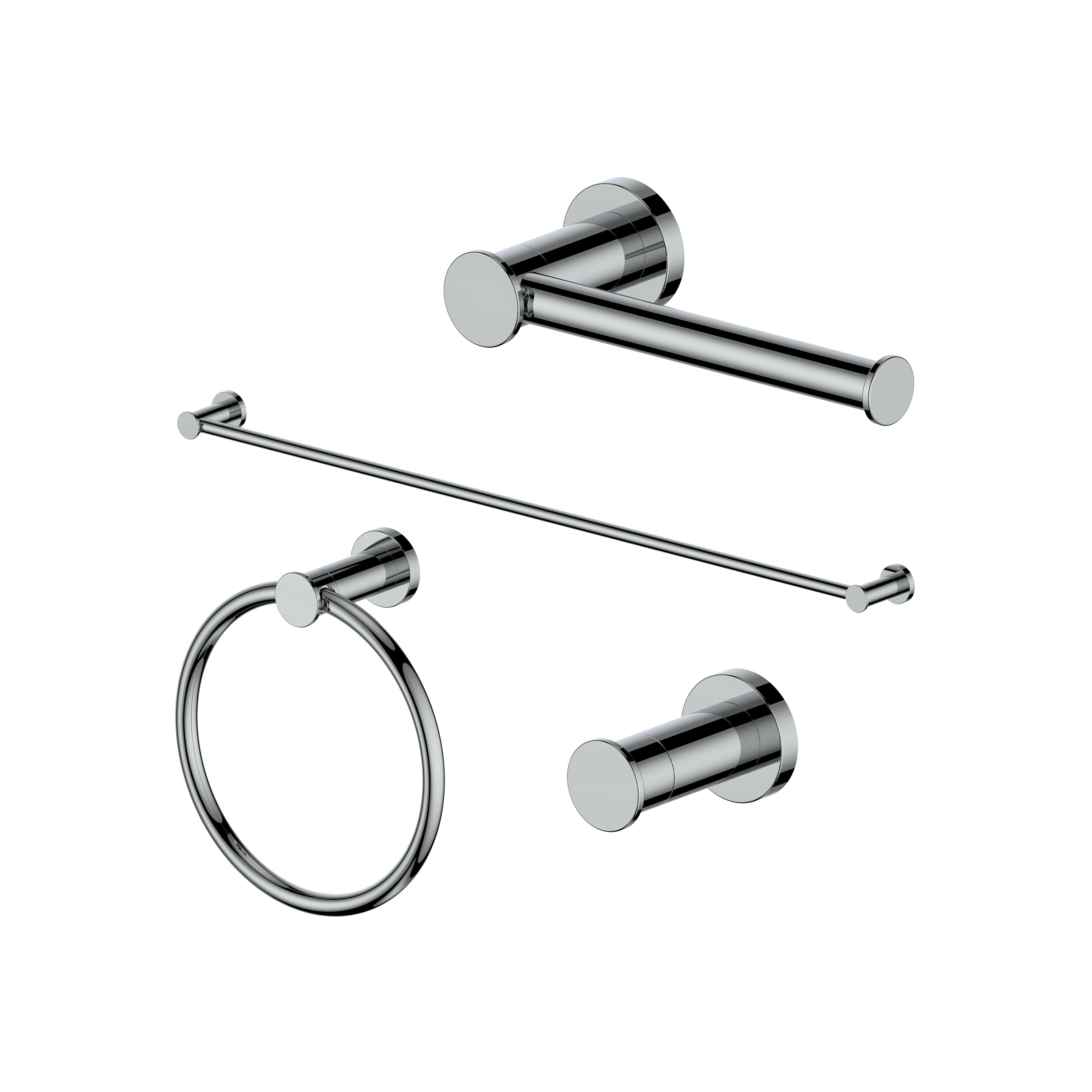 ZLINE Emerald Bay Bathroom Accessories Package with Towel Rail, Hook, Ring and Toilet Paper Holder with Color Options (4BP-EMBYACC)