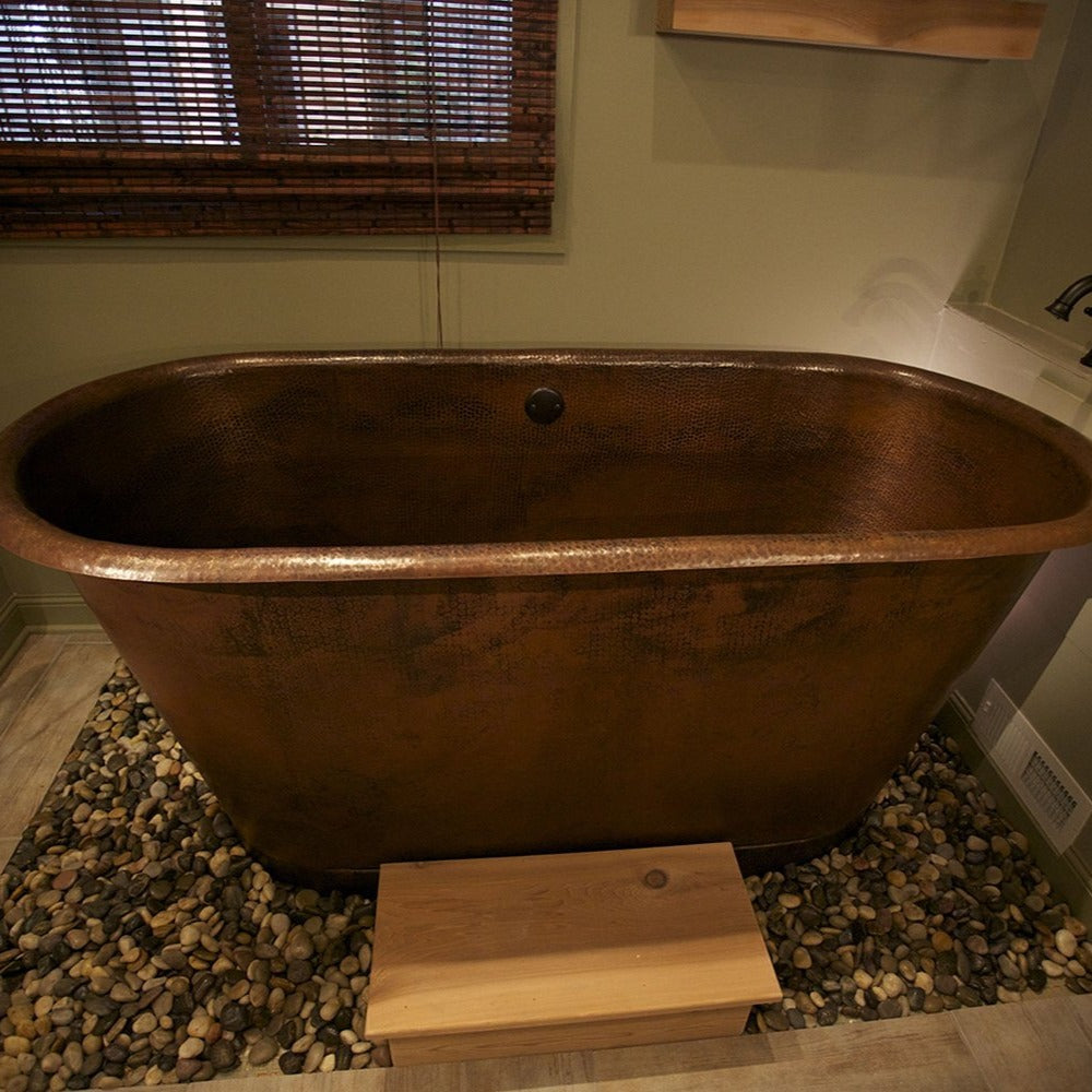 Premier Copper 72 in. Hammered Copper Modern Style Bathtub (BTM72DB)