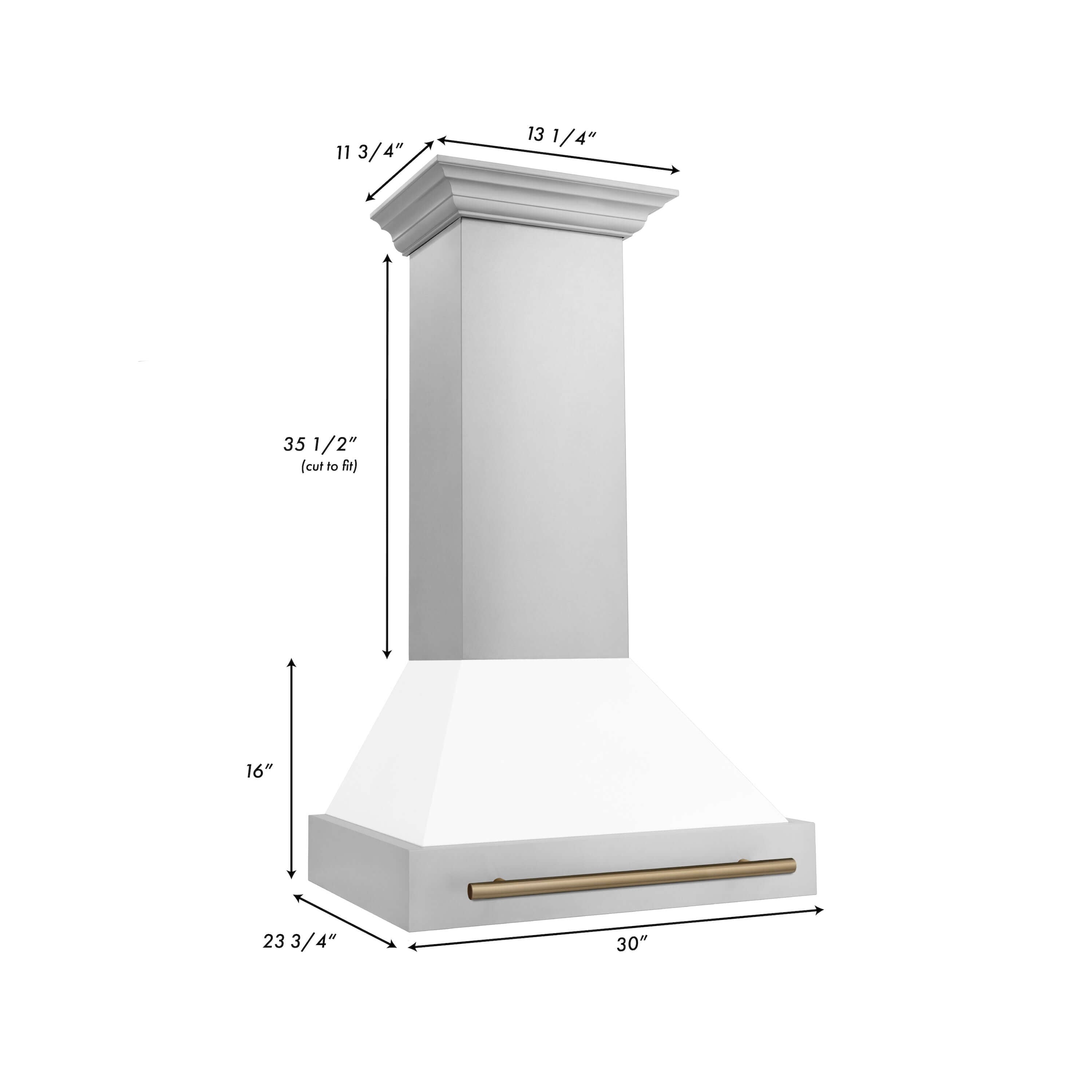 ZLINE Autograph Edition Range Hood (8654STZ) dimensions.