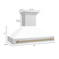 ZLINE Autograph Edition 48 in. Stainless Steel Range Hood with White Matte Shell and Handle (8654STZ-WM48) dimensional diagram and measurements.