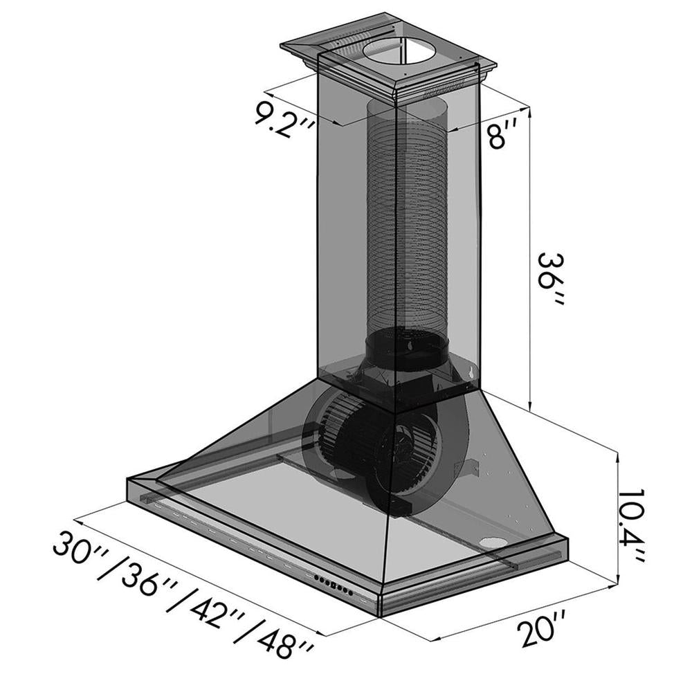 ZLINE Designer Series Hand-Hammered Wall Mount Range Hood (8KBH) 
